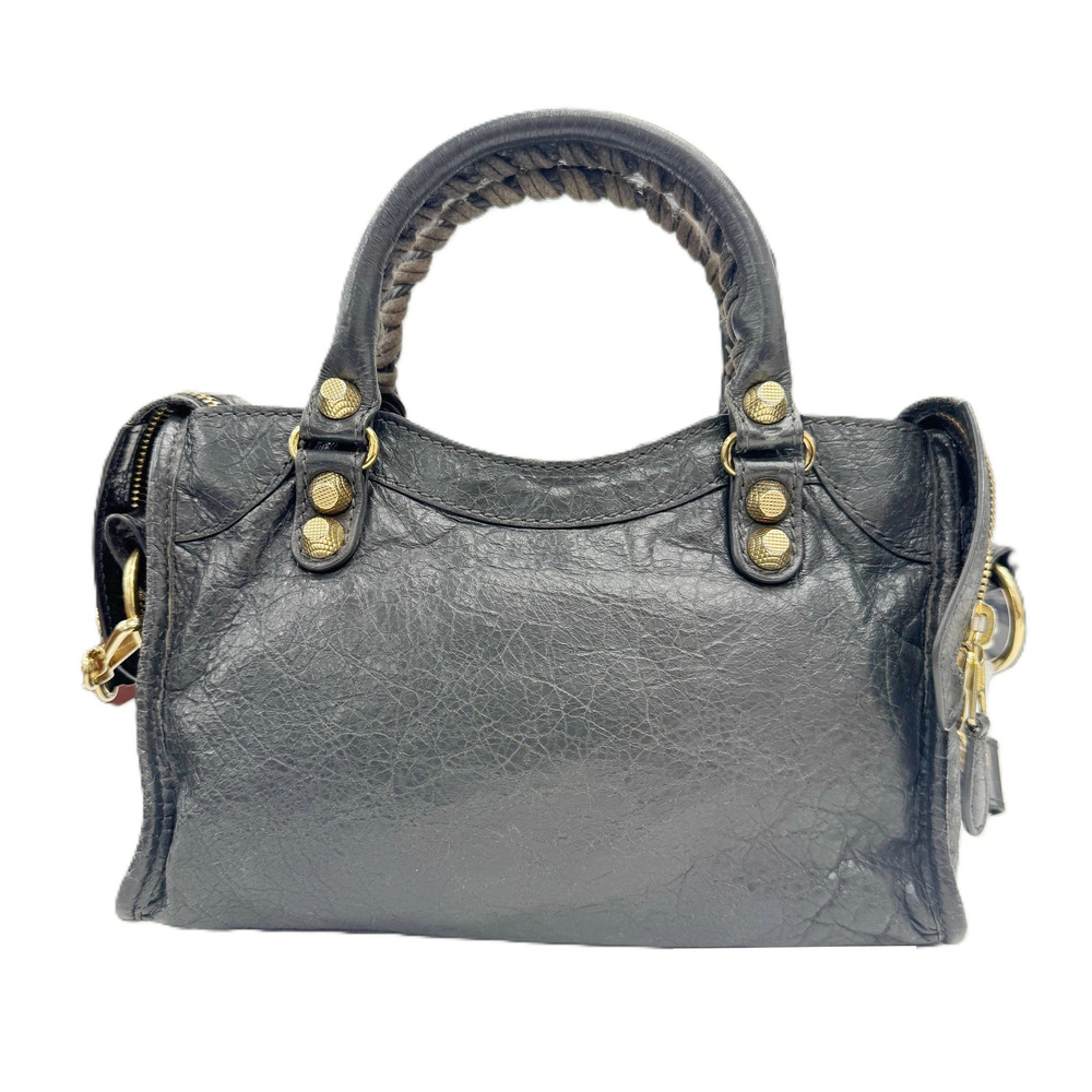BALENCIAGA City Handbag Shoulder Bag Leather Gray